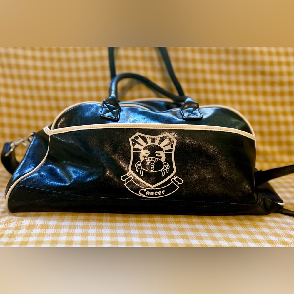 Vintage Cancer astrology sign bowler bag Y2K